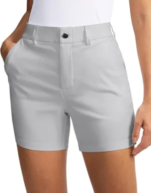 SANTINY Women's 5" Golf Shorts with Pockets Quick Dry Stretch Work Outdoor Hiking Shorts for Women Casual Summer