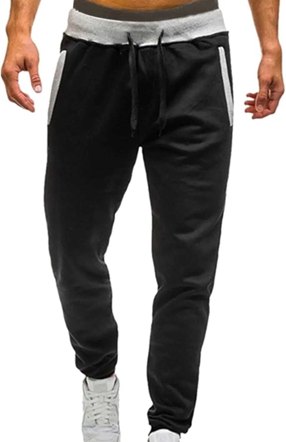 sdbrld Sweatpants For Men Mens Cotton Sport Joggers Solid Drawstring Cargo Pants Casual Hiking Running Sweatpants Trousers