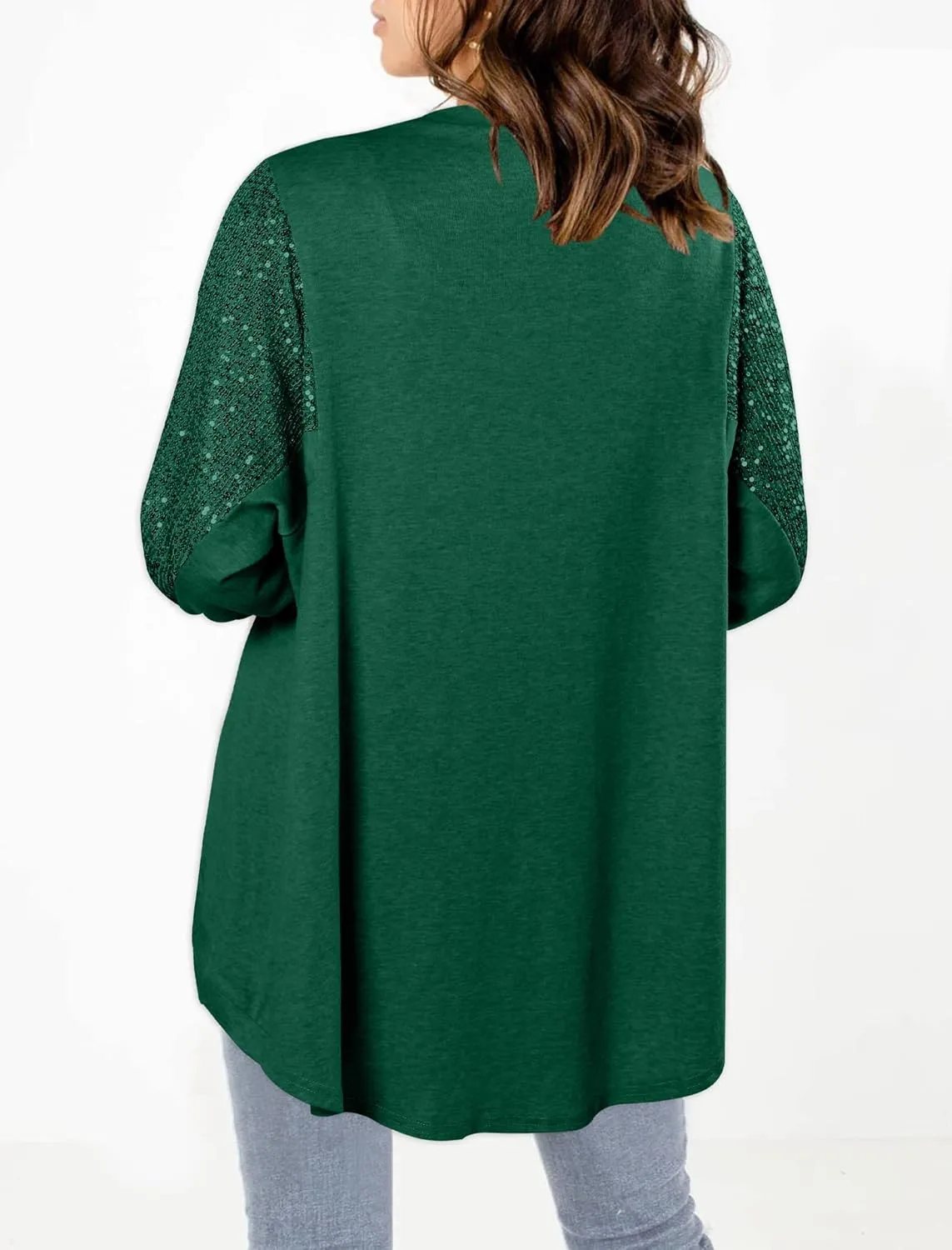 Sequin Cardigans for Women Sparkly New Year Tops Open Front Outerwear Coat Shimmer Glitter Loose Jackets