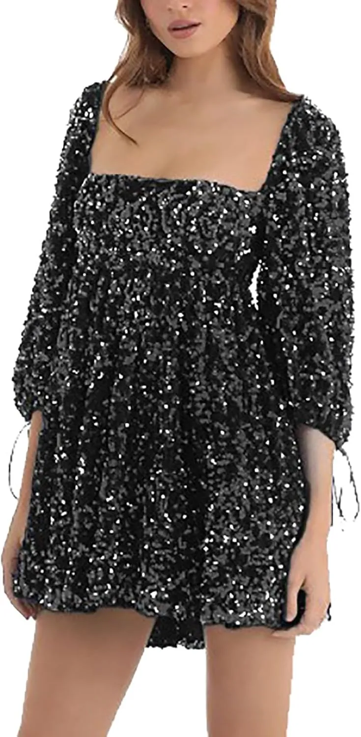 Sequin Cocktail Dresses for Women Sequin Masquerade Ballgowns Prom Grace Split Gown Bridesmaid Birthday Ballgowns