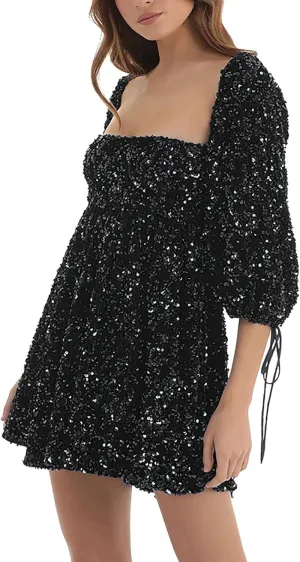 Sequin Cocktail Dresses for Women Sequin Masquerade Ballgowns Prom Grace Split Gown Bridesmaid Birthday Ballgowns