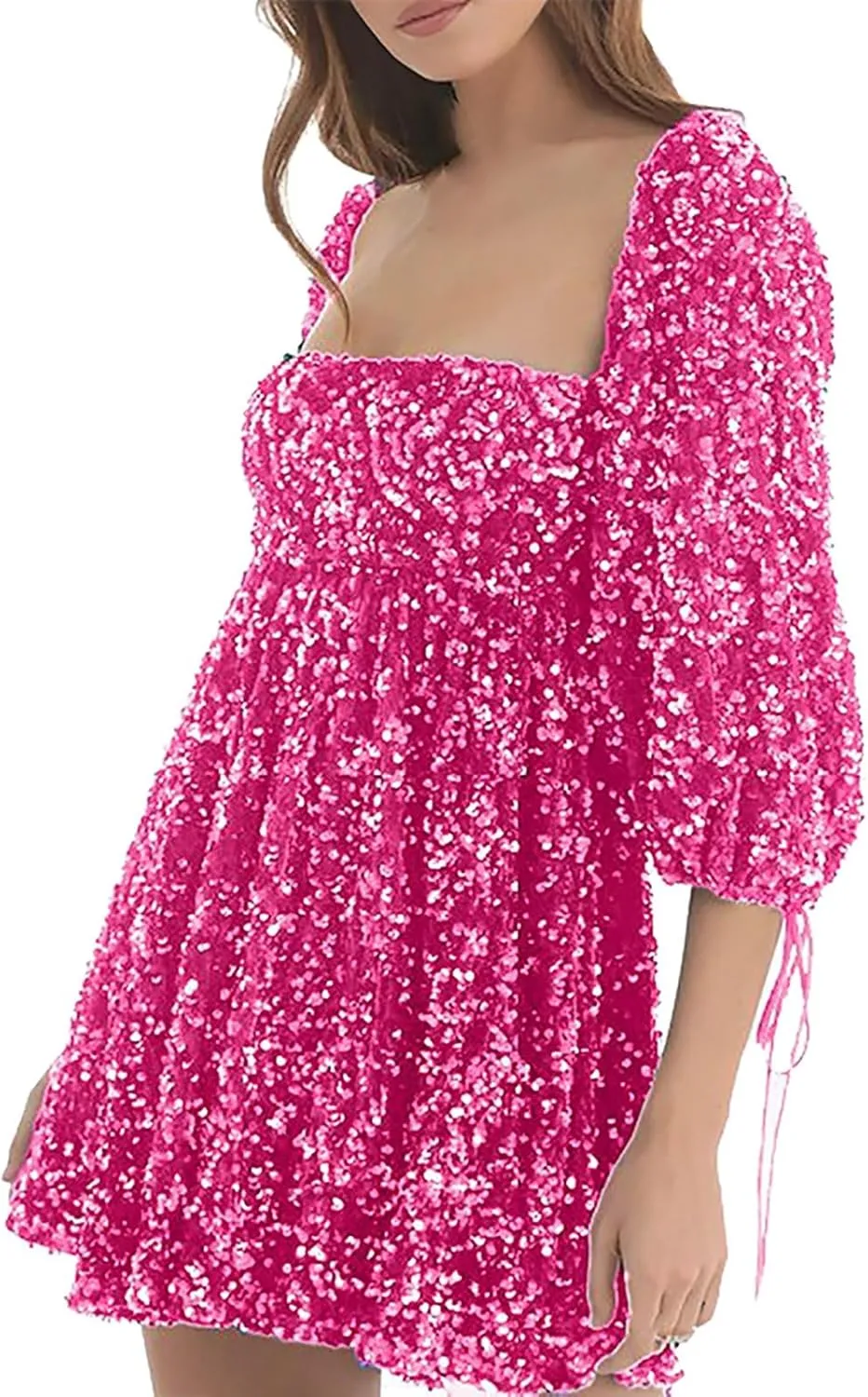 Sequin Cocktail Dresses for Women Sequin Masquerade Ballgowns Prom Grace Split Gown Bridesmaid Birthday Ballgowns