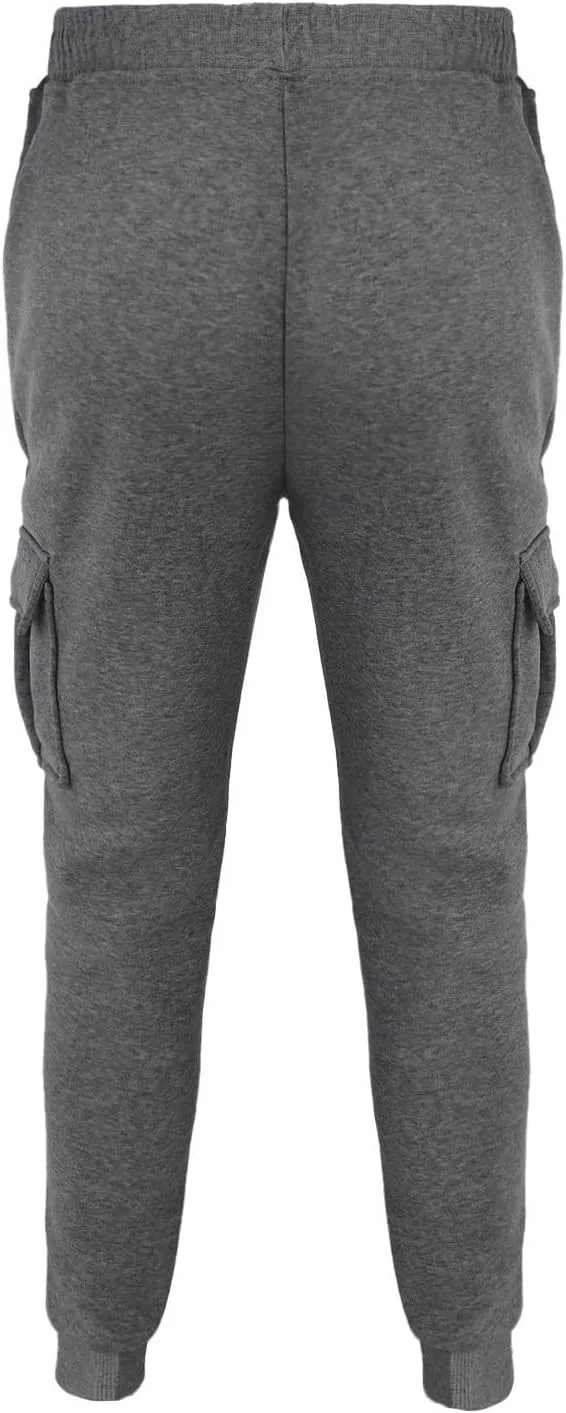 Slim Fit Cargo Pants Mens Multi-Pockets Solid Jpggers Sweatpants Drawstring Outdoor Athletic Cotton Lounge Track Pants