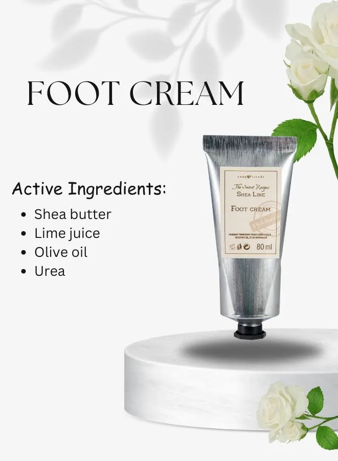 Soap&Friends Moisturizing Foot Cream 15% Shea Butter - Nourishing Formula with Urea, 80 ml
