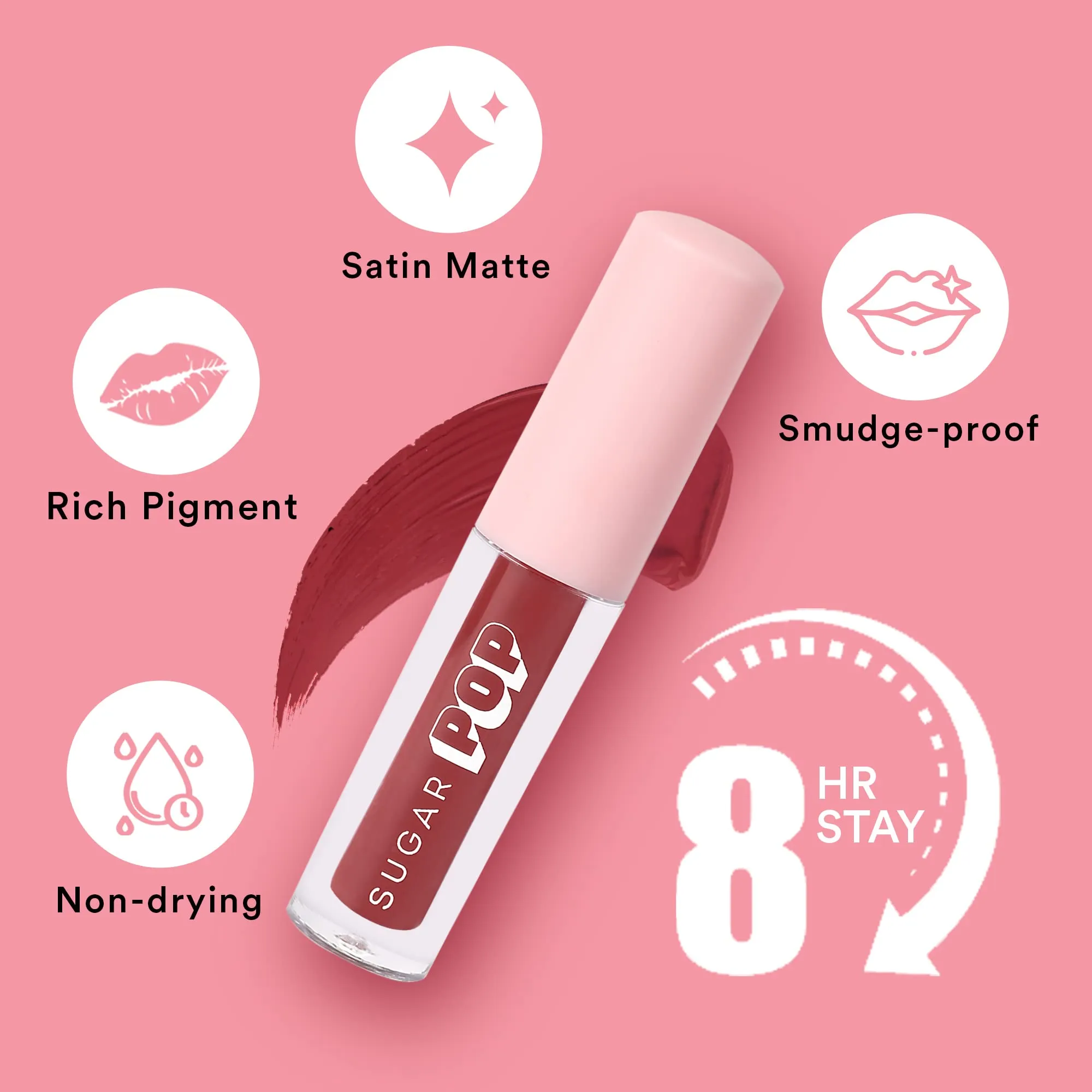 SUGAR POP 3 in 1 Lip Kit Combo, Richly pigmented, Long-lasting, Ultra Matte, Smudge-Proof, Hydrating, UV Protection, Moisturizing Rich Pigment, 02 Mauve, 01 Taupe & Cherry