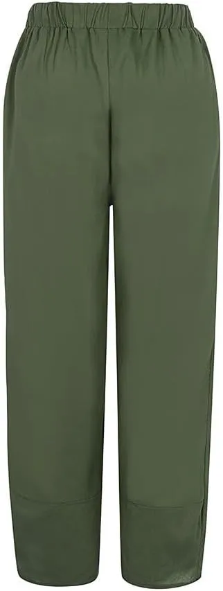 Summer Women Loose Women Straight Summer Pants High Casual Waist Long Solid Cotton Pants Womens High