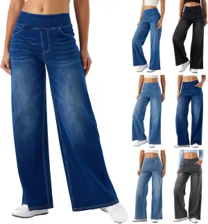 Sweatpant Jeans for Women High Waisted Wide Leg Tummy Control Pants Straight Trendy Summer 2025 Palazzo Y2k Trousers