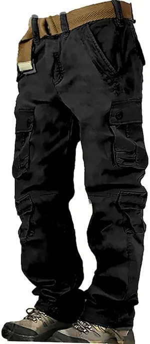 Tactical Cargo Pants for Men Military Wild Camo Trousers with Six Pocket Loose Leg Lightweight Pants