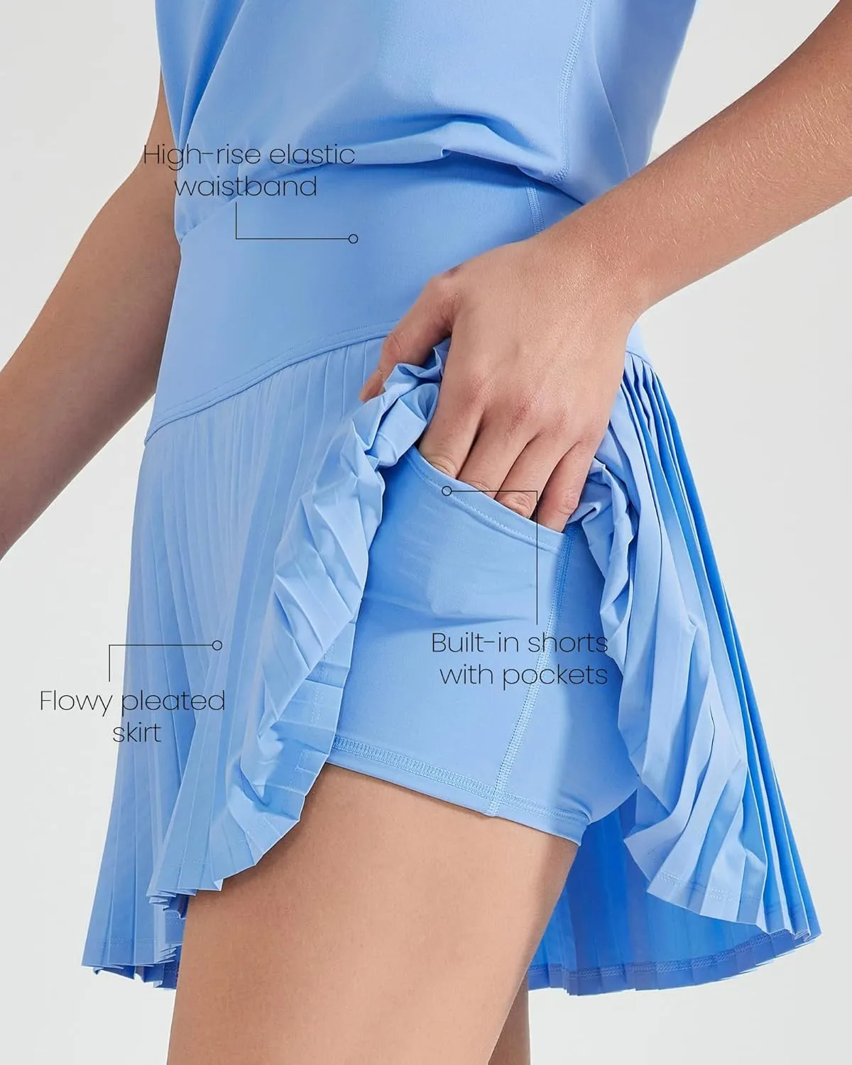 Tennis Skirts for Women High Waisted Pleated Athletic Skirt with Shorts Tummy Control A Line Golf Skort with Pockets