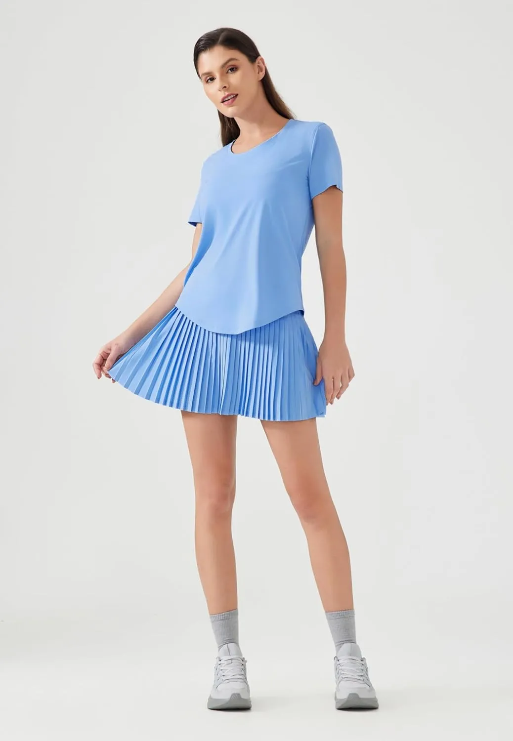 Tennis Skirts for Women High Waisted Pleated Athletic Skirt with Shorts Tummy Control A Line Golf Skort with Pockets
