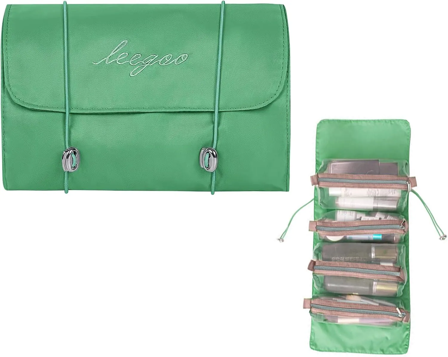 Travel Toiletry Bag, Detachable Toiletry Bag for Women Hanging, 4 in 1 Womens Toiletry Travel Bag for Travel Business Trip Vacation Skincare (Green)