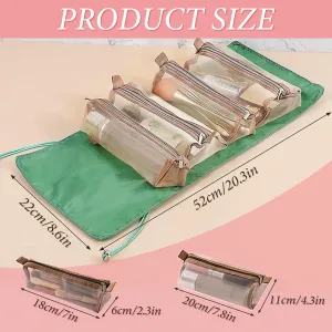 Travel Toiletry Bag, Detachable Toiletry Bag for Women Hanging, 4 in 1 Womens Toiletry Travel Bag for Travel Business Trip Vacation Skincare (Green)