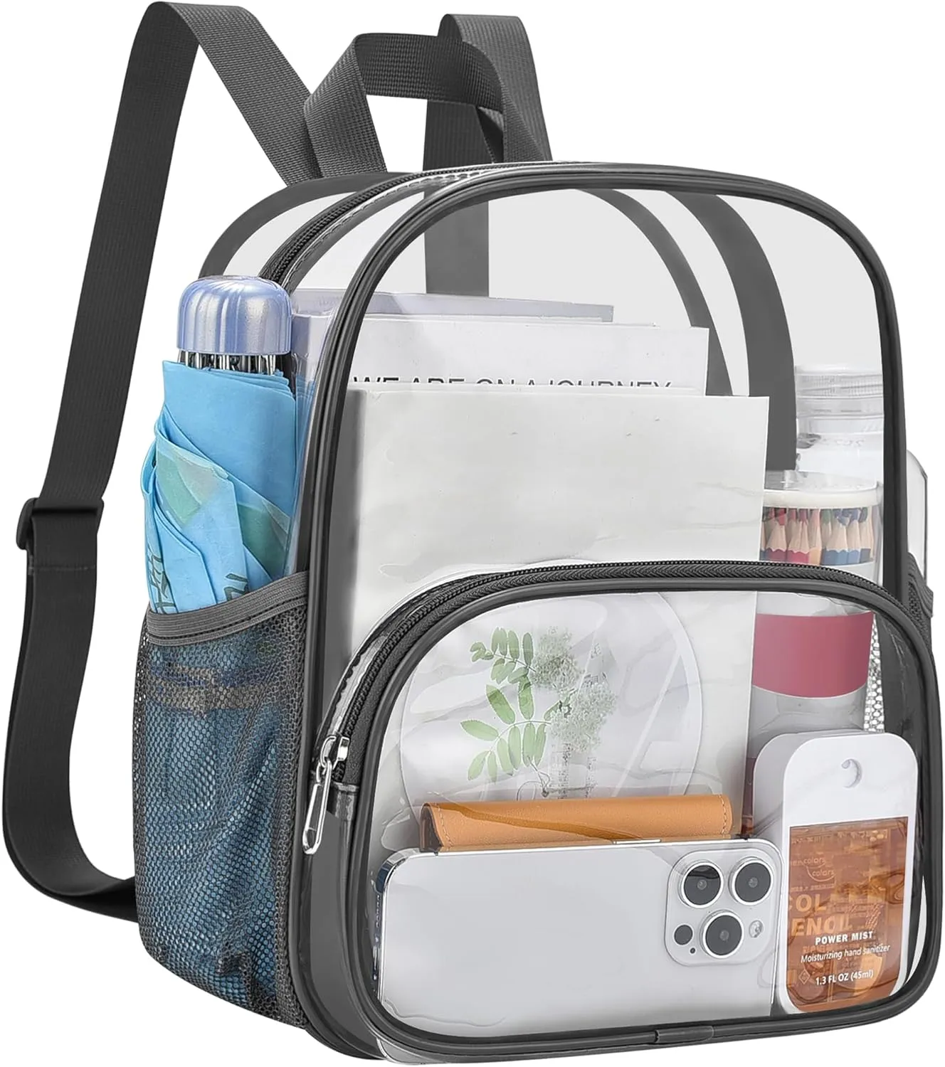 USPECLARE Clear Backpack for Stadium Events Small Clear Backpack 11.5x9.5x6 for Concert Sport Events Work Travel