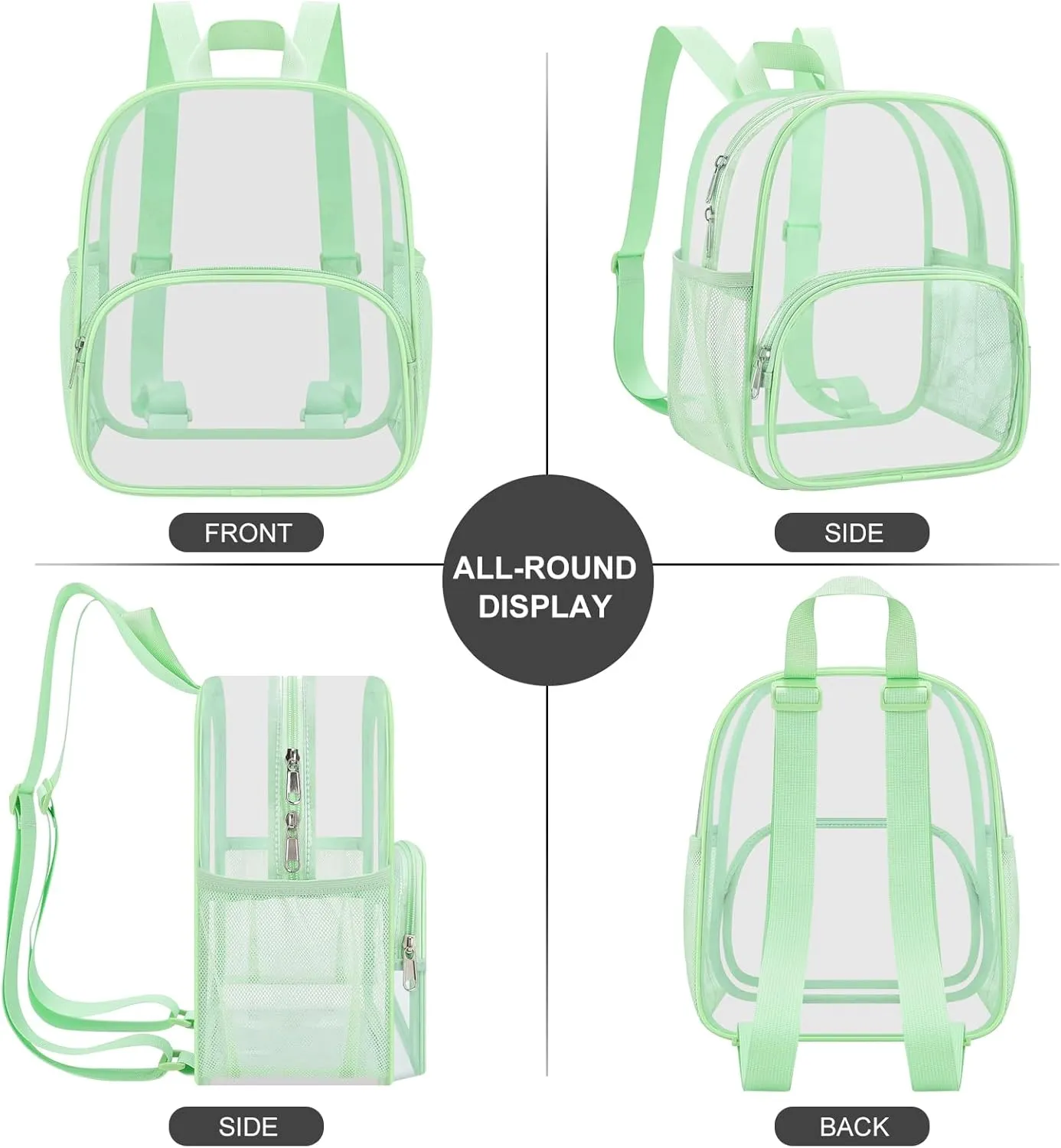 USPECLARE Clear Backpack for Stadium Events Small Clear Backpack 11.5x9.5x6 for Concert Sport Events Work Travel