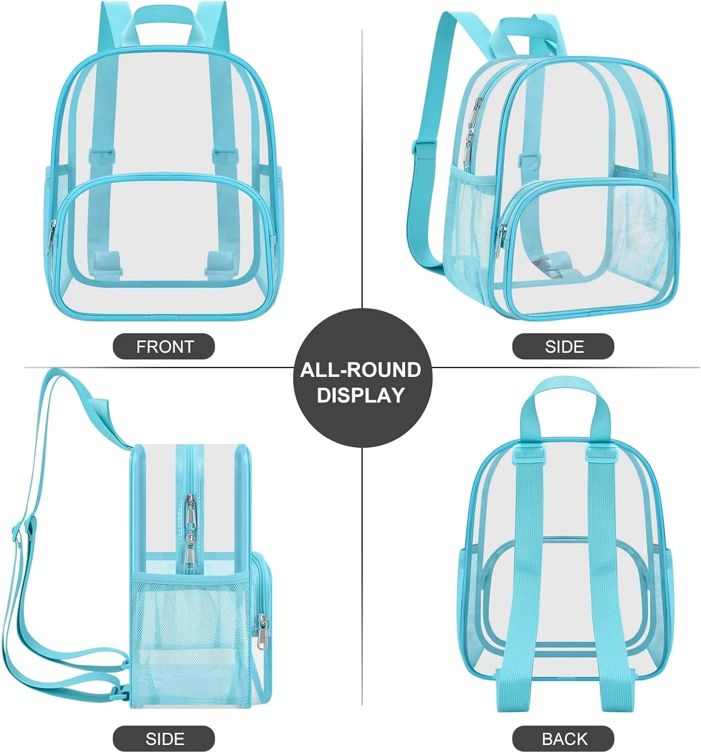 USPECLARE Clear Backpack for Stadium Events Small Clear Backpack 11.5x9.5x6 for Concert Sport Events Work Travel