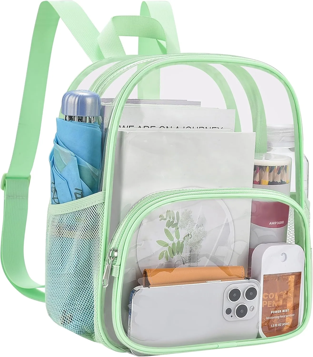 USPECLARE Clear Backpack for Stadium Events Small Clear Backpack 11.5x9.5x6 for Concert Sport Events Work Travel