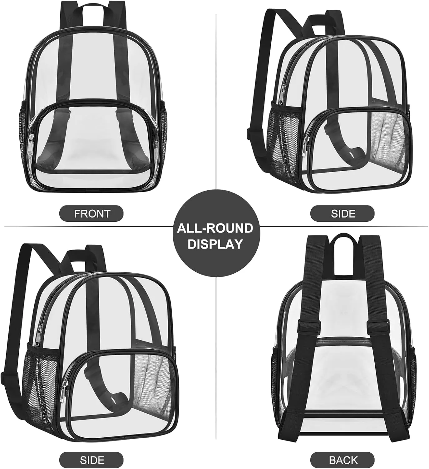 USPECLARE Clear Backpack for Stadium Events Small Clear Backpack 11.5x9.5x6 for Concert Sport Events Work Travel
