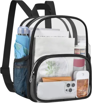 USPECLARE Clear Backpack for Stadium Events Small Clear Backpack 11.5x9.5x6 for Concert Sport Events Work Travel