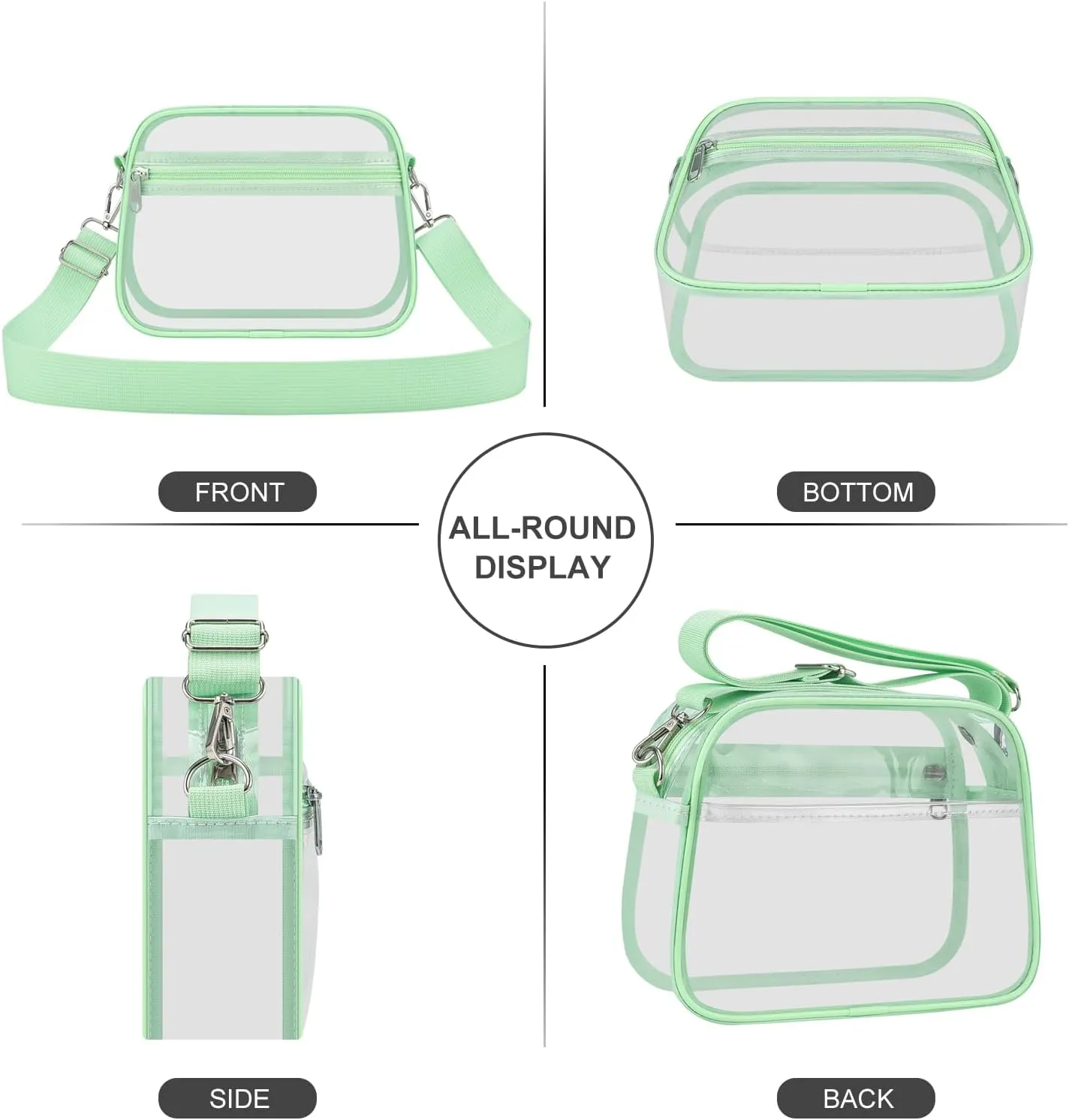 USPECLARE Clear Bag for Stadium Events Clear Purse for Women and Men for Sports Events Concerts Festivals