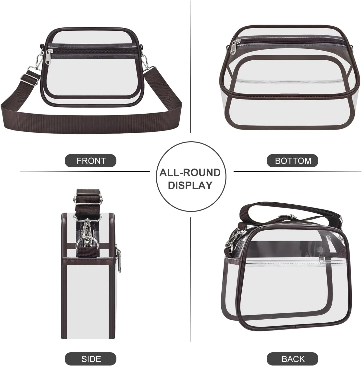 USPECLARE Clear Bag for Stadium Events Clear Purse for Women and Men for Sports Events Concerts Festivals