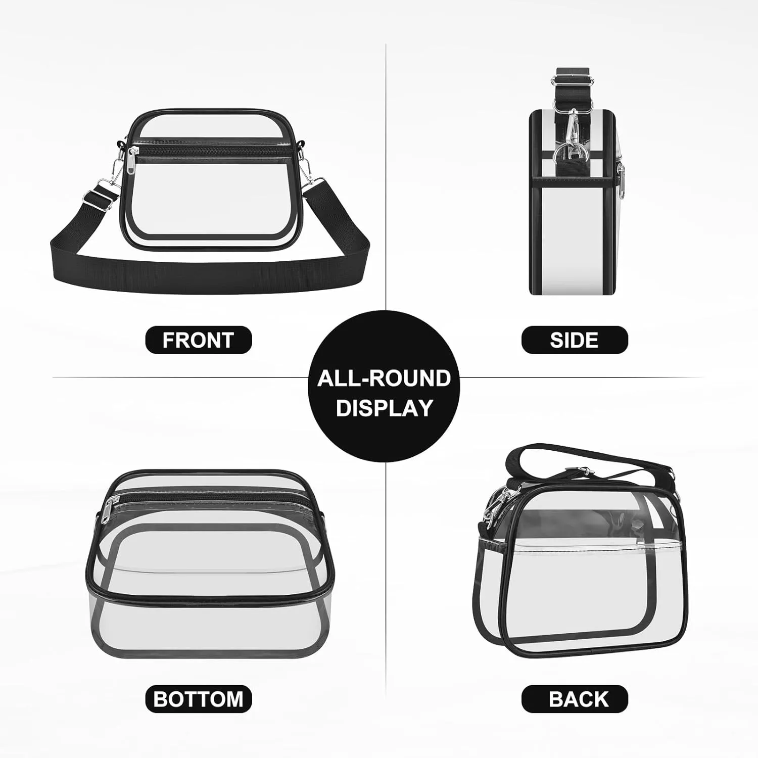 USPECLARE Clear Bag for Stadium Events Clear Purse for Women and Men for Sports Events Concerts Festivals