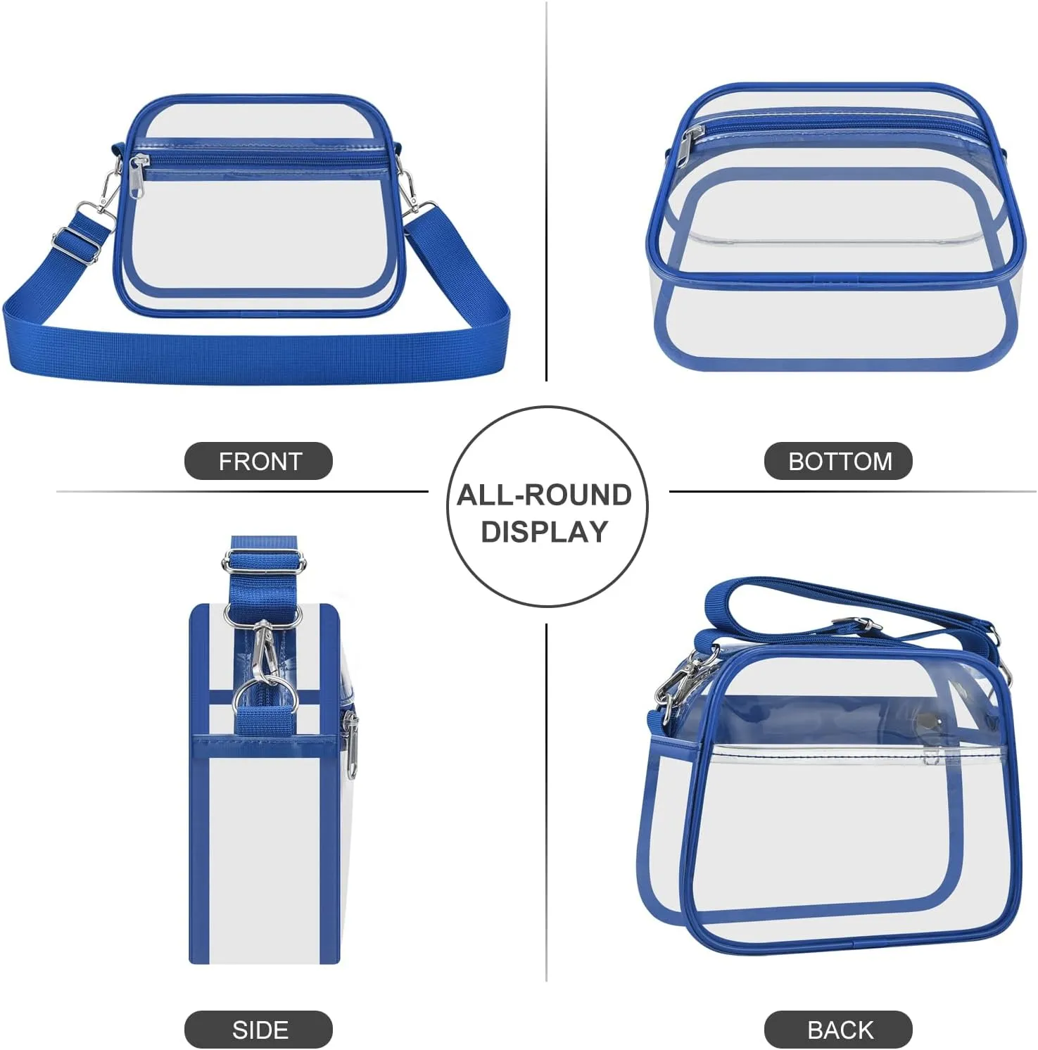 USPECLARE Clear Bag for Stadium Events Clear Purse for Women and Men for Sports Events Concerts Festivals