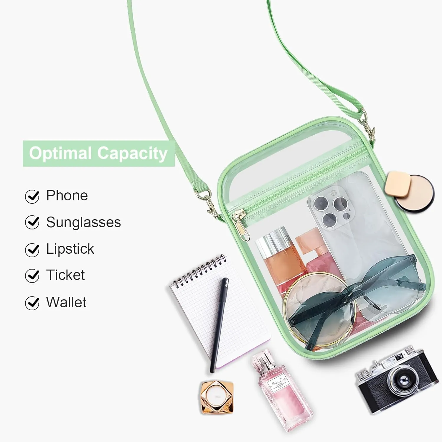 USPECLARE Clear Purse Stadium Approved CrossBody Bag for Men and Women