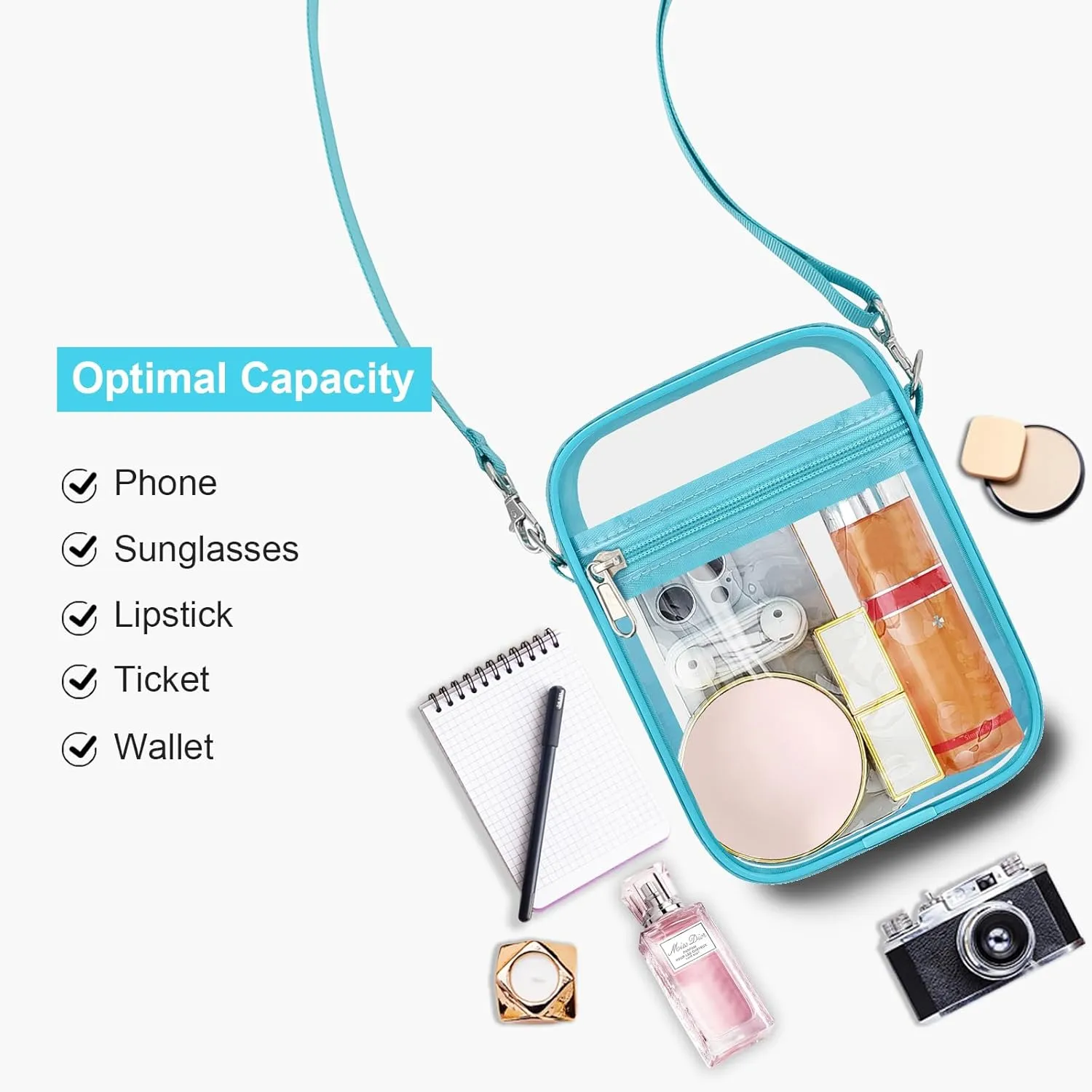 USPECLARE Clear Purse Stadium Approved CrossBody Bag for Men and Women