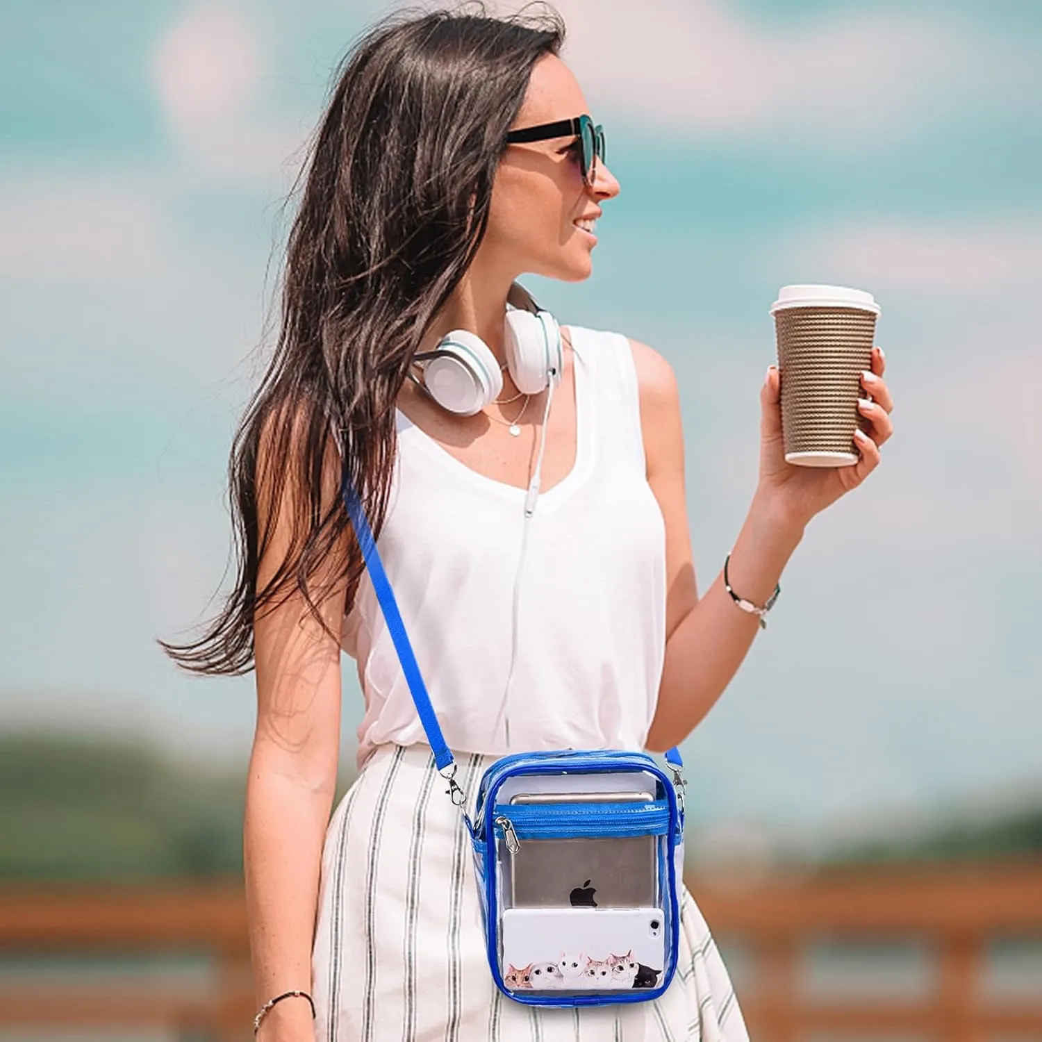 USPECLARE Clear Purse Stadium Approved CrossBody Bag for Men and Women
