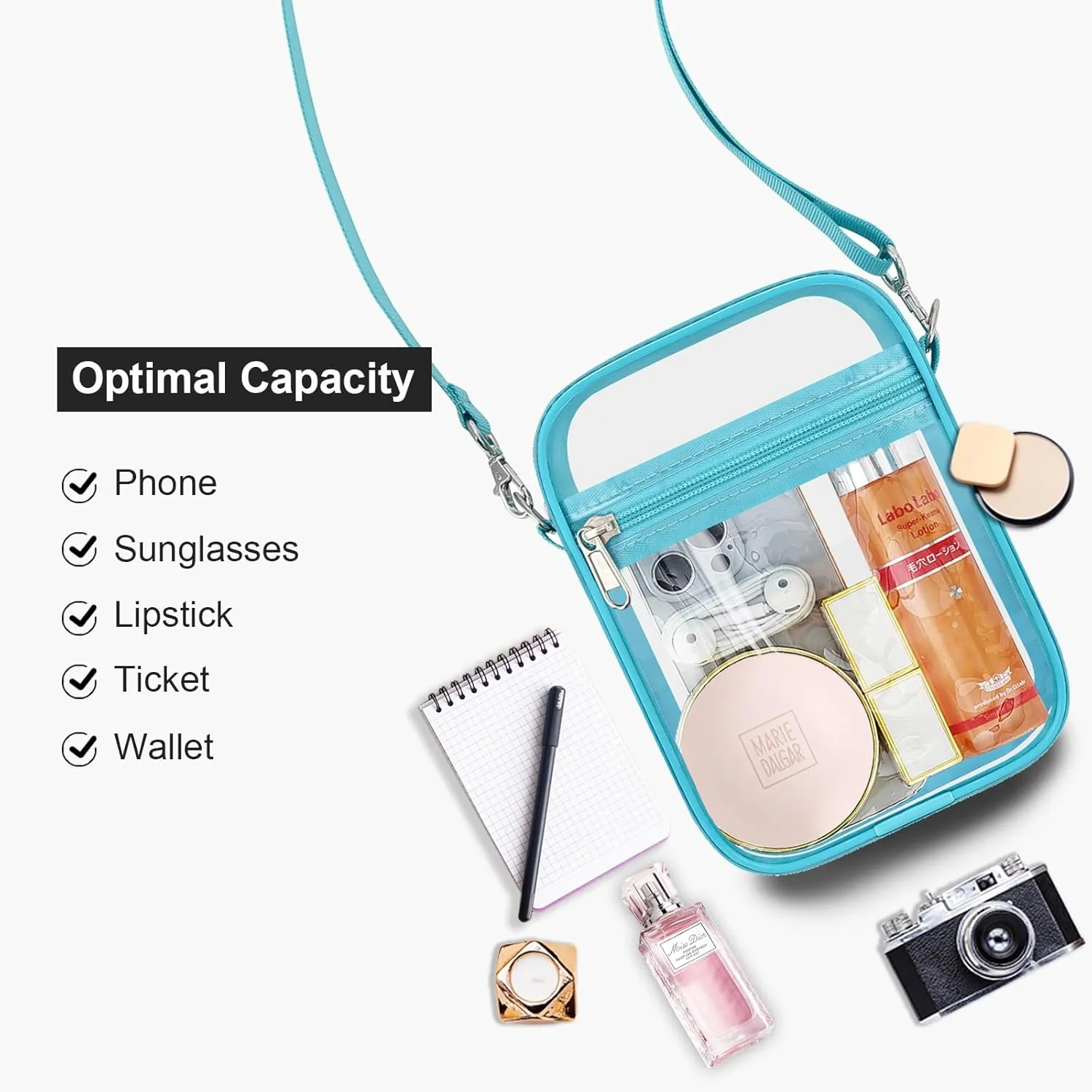 USPECLARE Clear Purse Stadium Approved CrossBody Bag for Men and Women