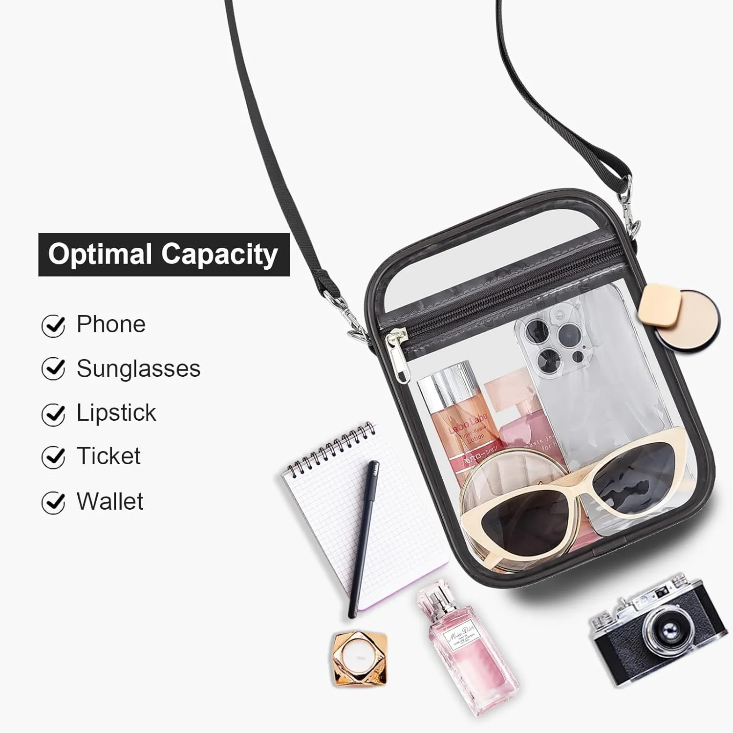 USPECLARE Clear Purse Stadium Approved CrossBody Bag for Men and Women