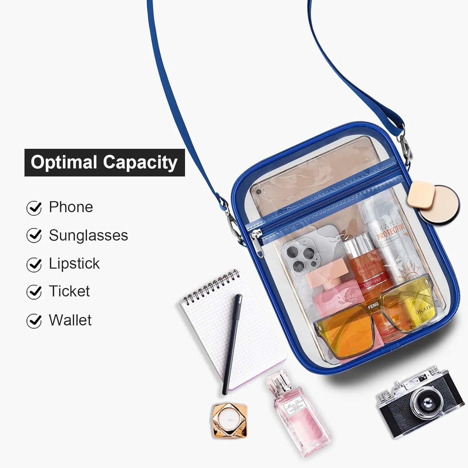 USPECLARE Clear Purse Stadium Approved CrossBody Bag for Men and Women