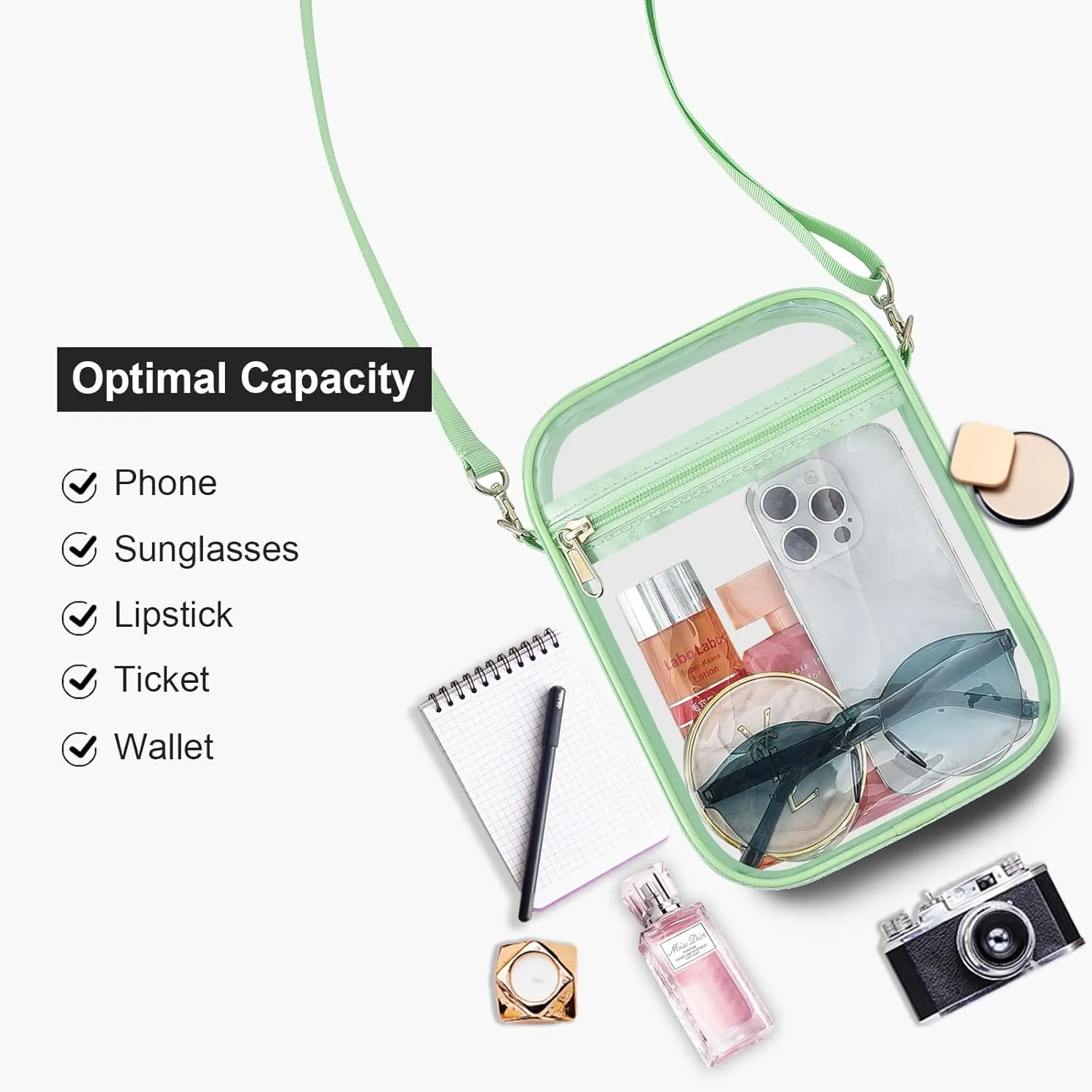 USPECLARE Clear Purse Stadium Approved CrossBody Bag for Men and Women