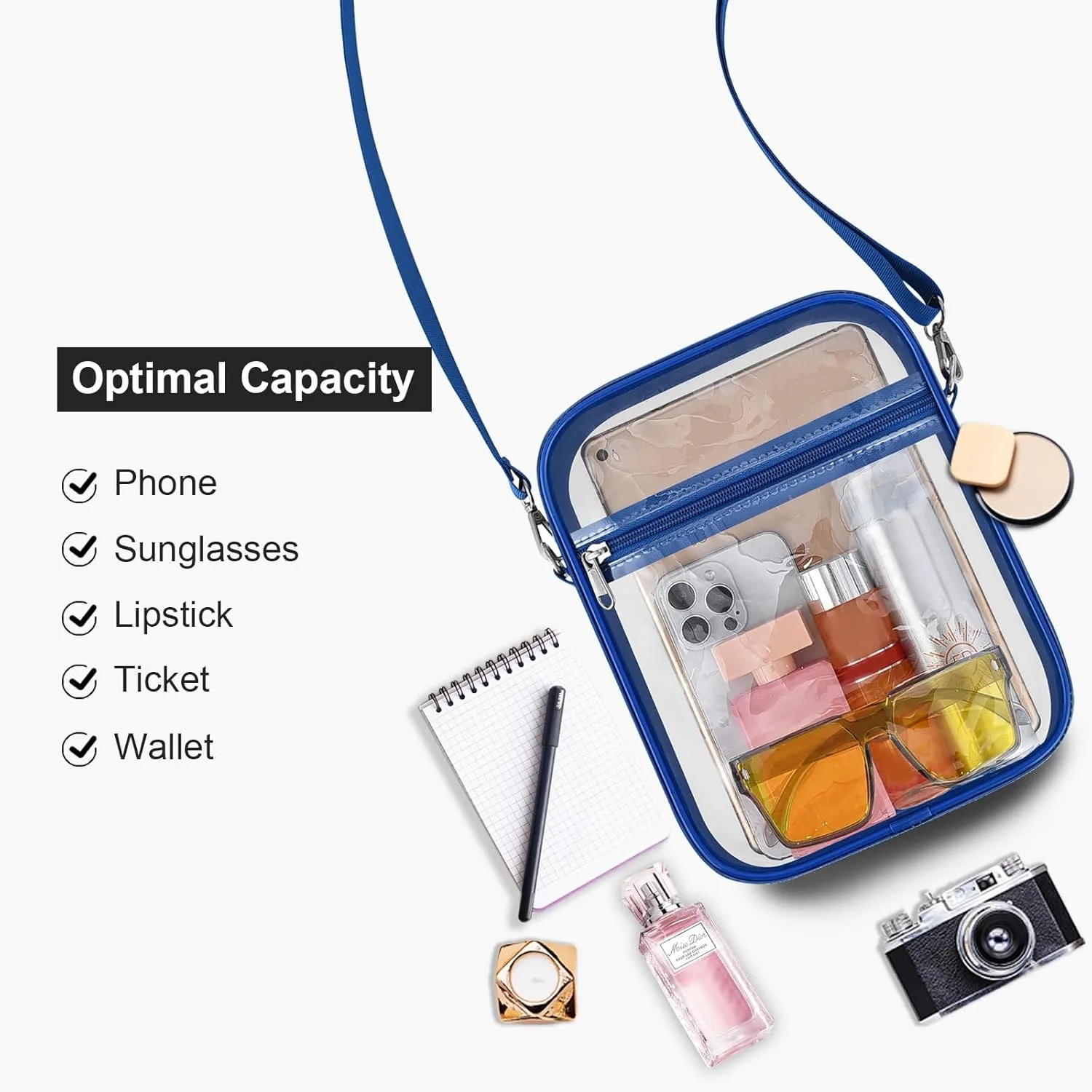 USPECLARE Clear Purse Stadium Approved CrossBody Bag for Men and Women