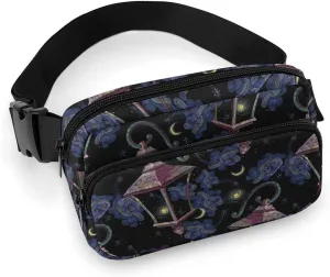 Vintage Lantern Moon Fanny Packs for Women Men Unisex Fashion Crossbody Bags Sling Bag, Waist Packs with Adjustable Strap Belt Bags for Travel Hiking Shopping