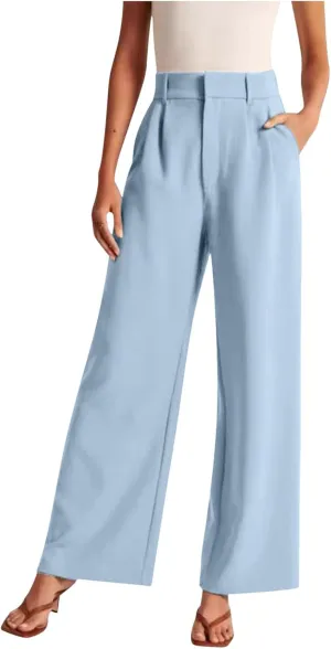 Women Cotton Linen Summer Palazzo Pant Trousers High Waist Straight Loose Fit Palazzo Pants Beach