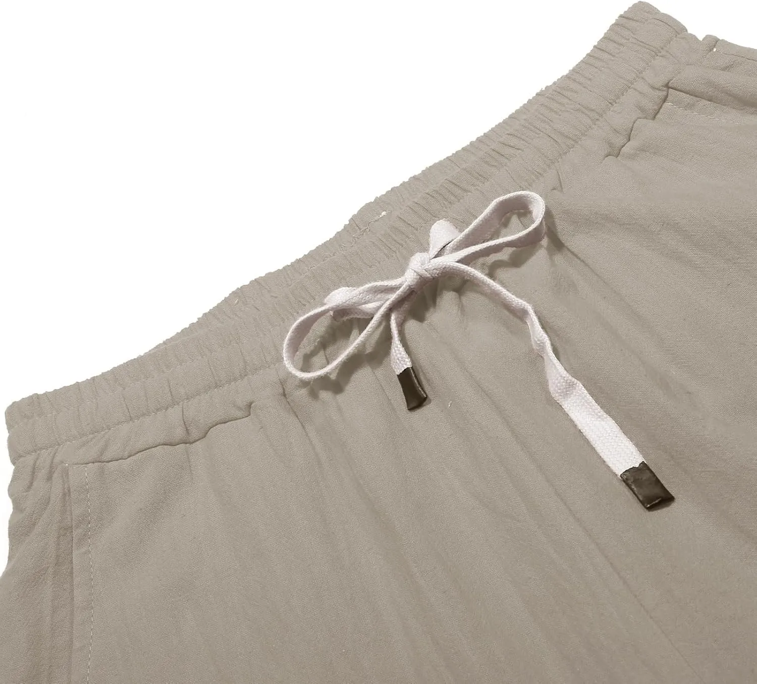 Women Linen Summer Loose Flowy Pant Trousers Low Waist Wide Leg Slim-Fit Palazzo Lounge Pants Work Business