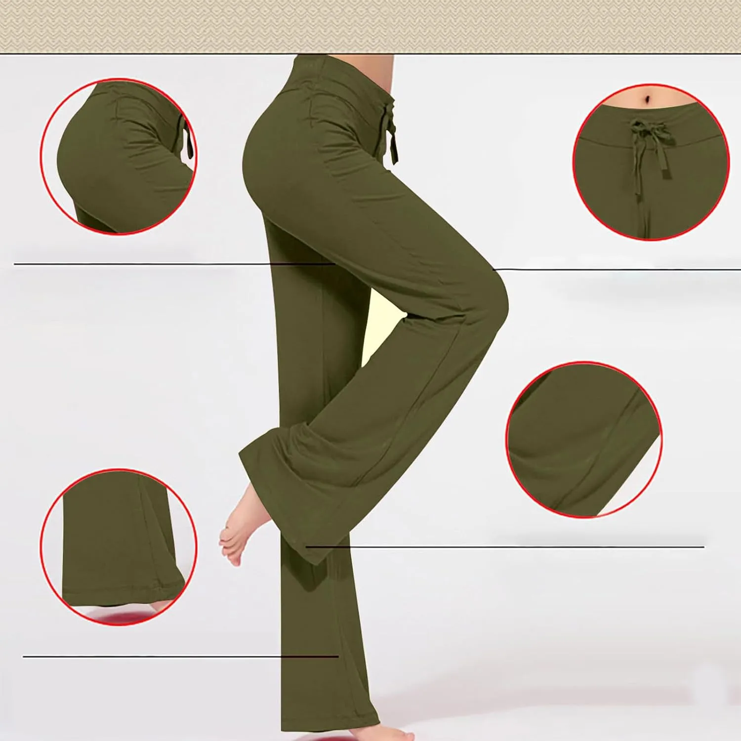 Women Plus Size Yoga Pants 2025 Casual Drawstring Elastic High Waist Wide Leg Workout Trousers Loose Palazzo Pants