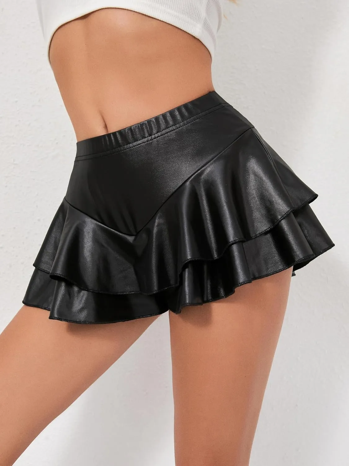 Women Ruffle Booty Shorts Flowy Butterfly Rave Cheeky Skorts