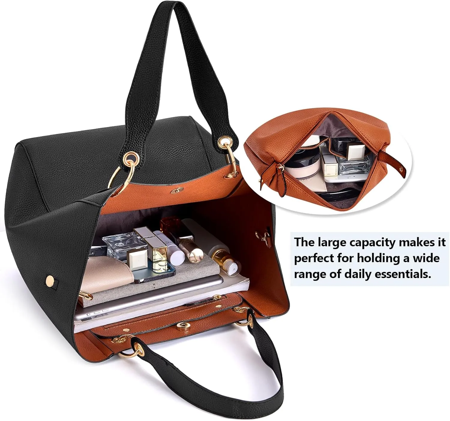 Women Tote Shoulder Bag Large Capacity Top Handle Satchel Handbag Designer Hobo Purse