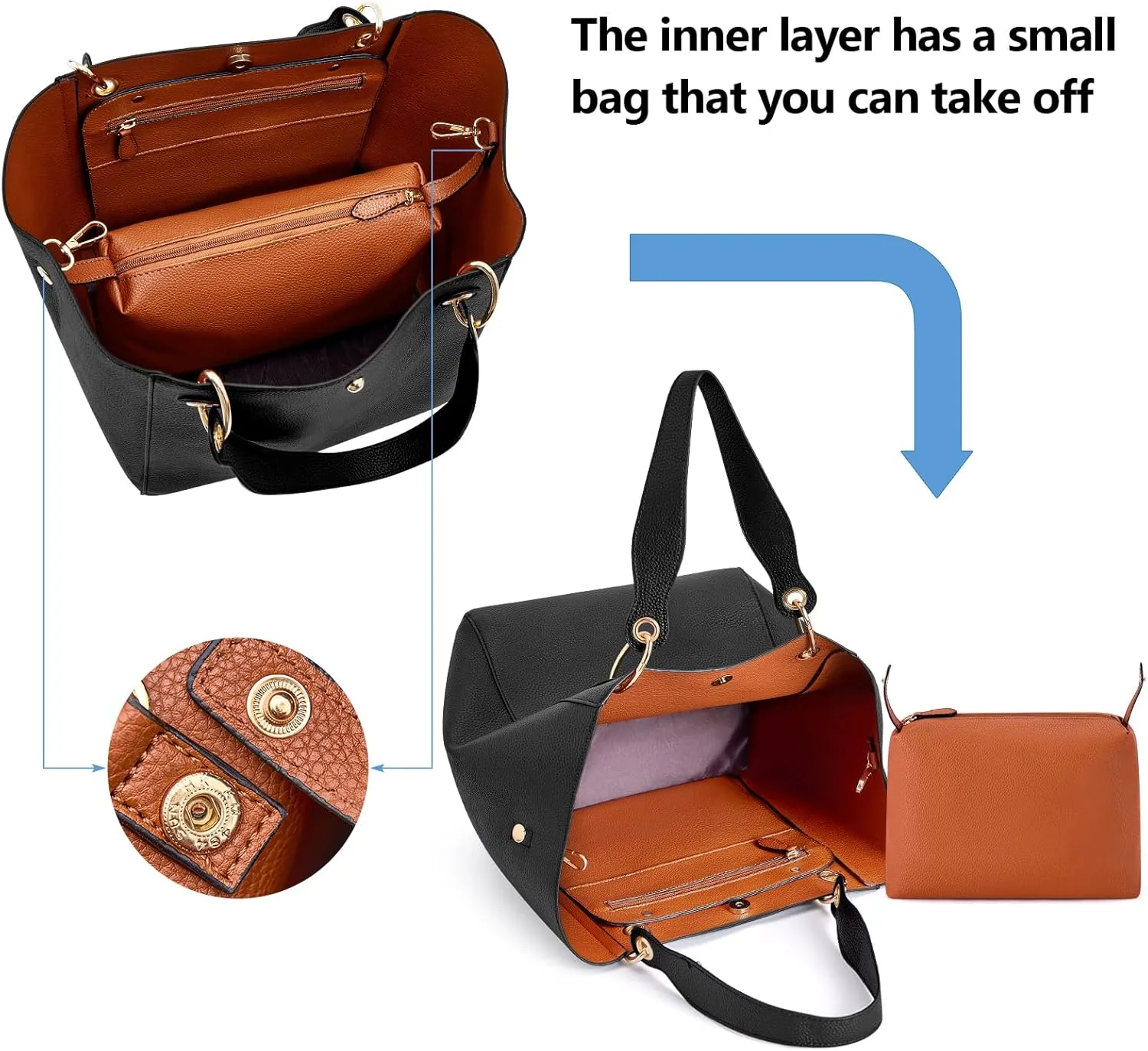 Women Tote Shoulder Bag Large Capacity Top Handle Satchel Handbag Designer Hobo Purse