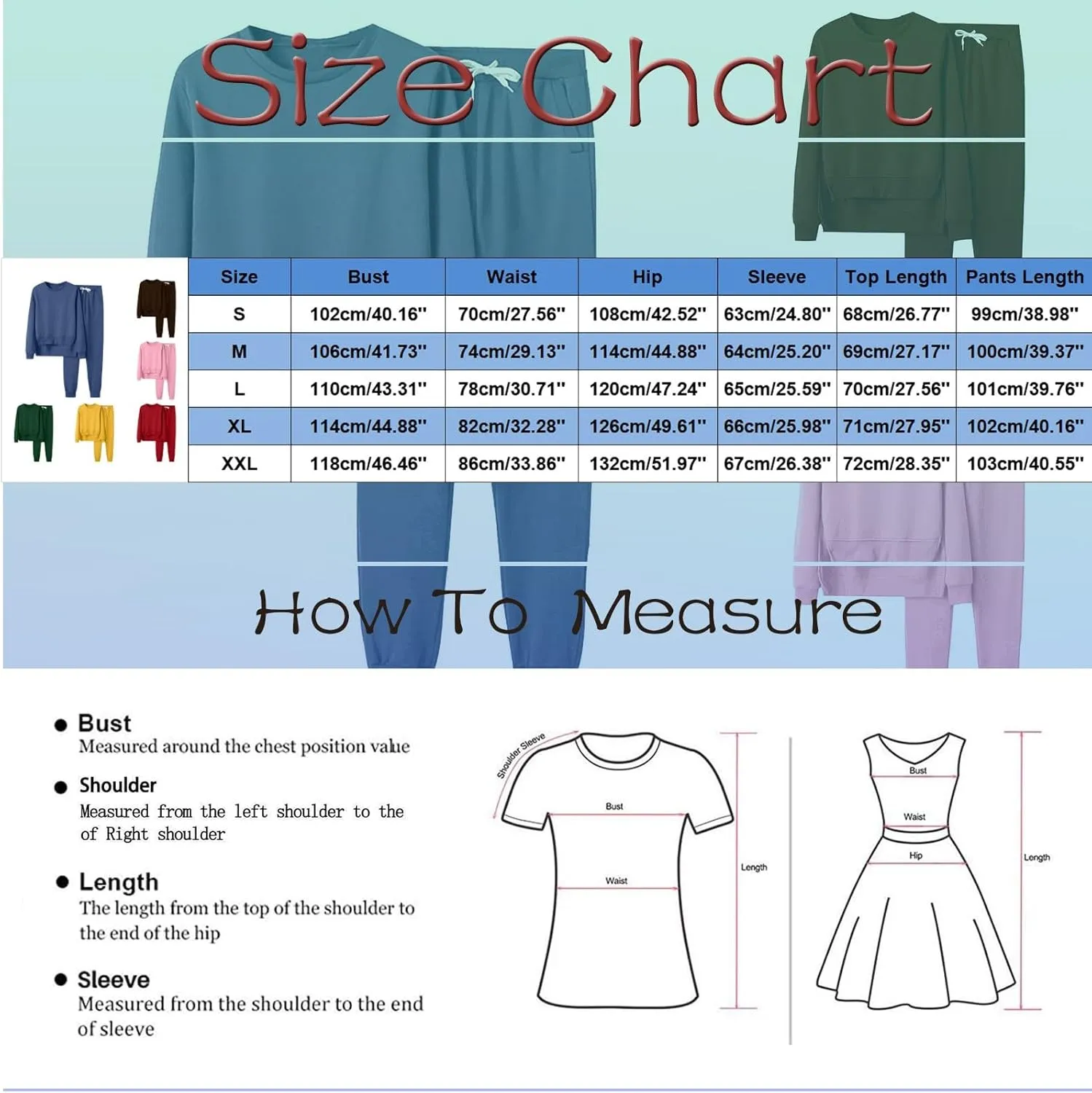 Women's 2 Piece Lounge Sets Long Sleeve Crewneck Althteic Casual Hoodie Sweatshirt Long Pants Outfits