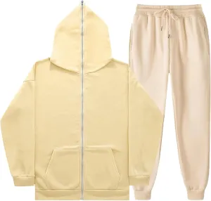 Women's 2 Piece Outfits Lounge Set Long Sleeve V Neck Drawstring Tracksuit Pullover Sweatshirt Jogger