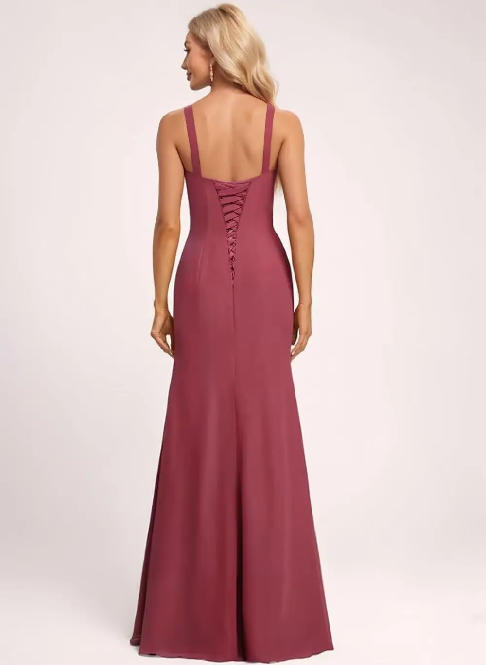 Women's Bridesmaid Dresses Long with Slit 2025 Black Spaghetti Straps A Line Formal Evening Dress TM133