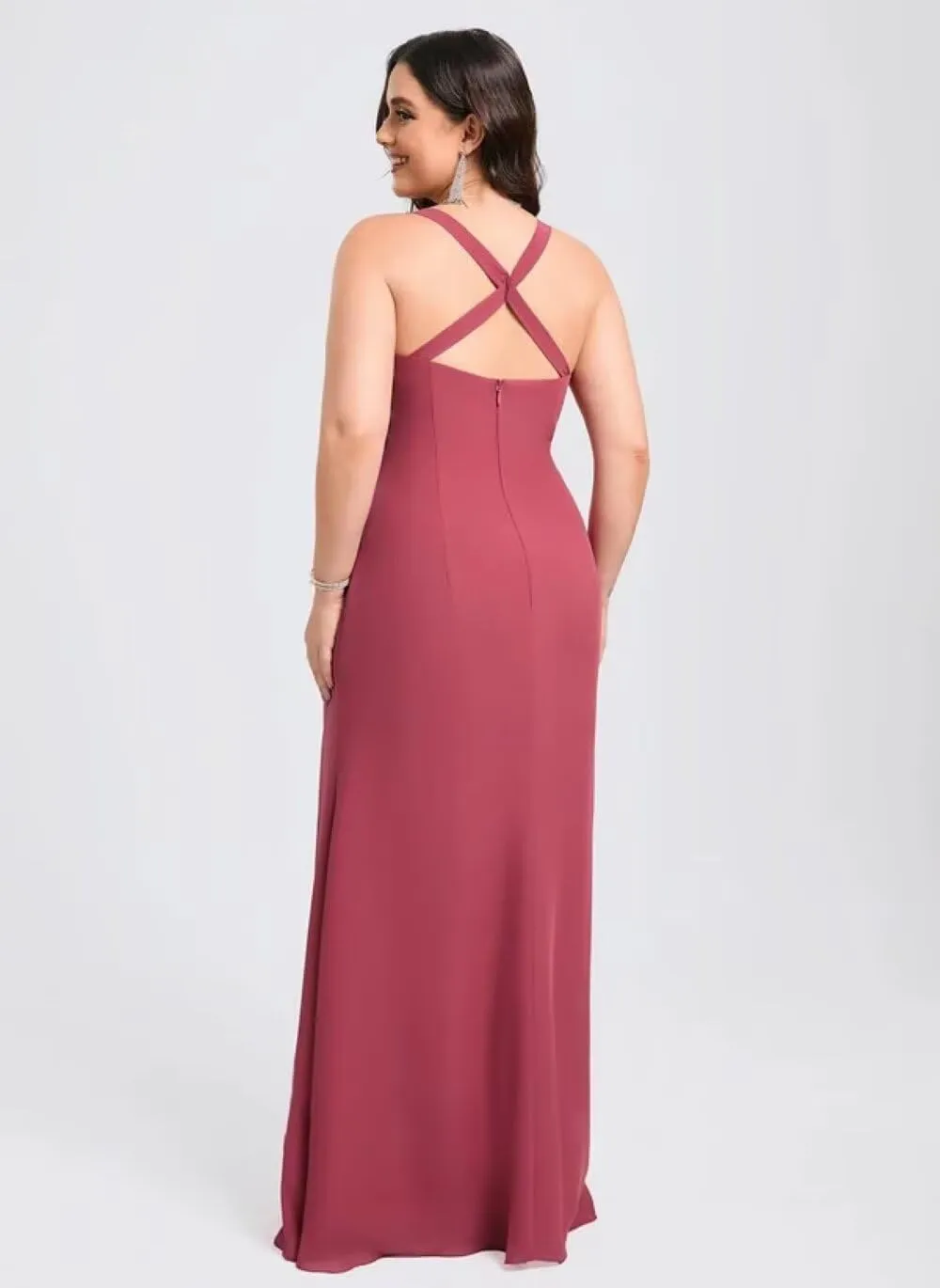 Women's Bridesmaid Dresses Long with Slit 2025 Black Spaghetti Straps A Line Formal Evening Dress TM133