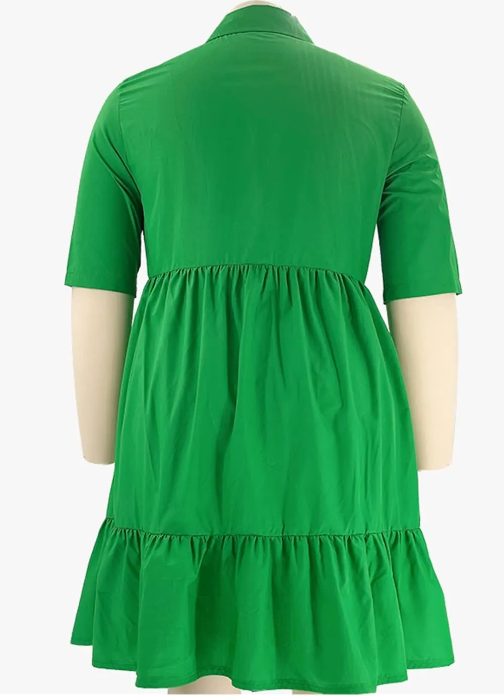 Womens Casual Dresses Short Sleeve Button Down Plus Size Midi Summer Dress