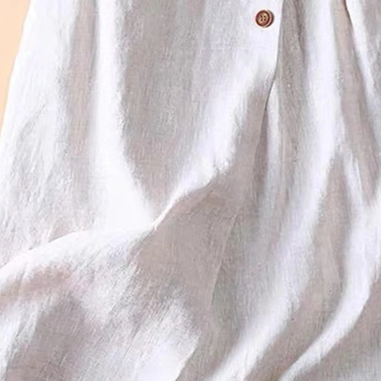 Women's Cotton Linen Front Button A-Line Skirt Casual High Waist Flared Pleated Skirt Vintage Swing Midi Skirt