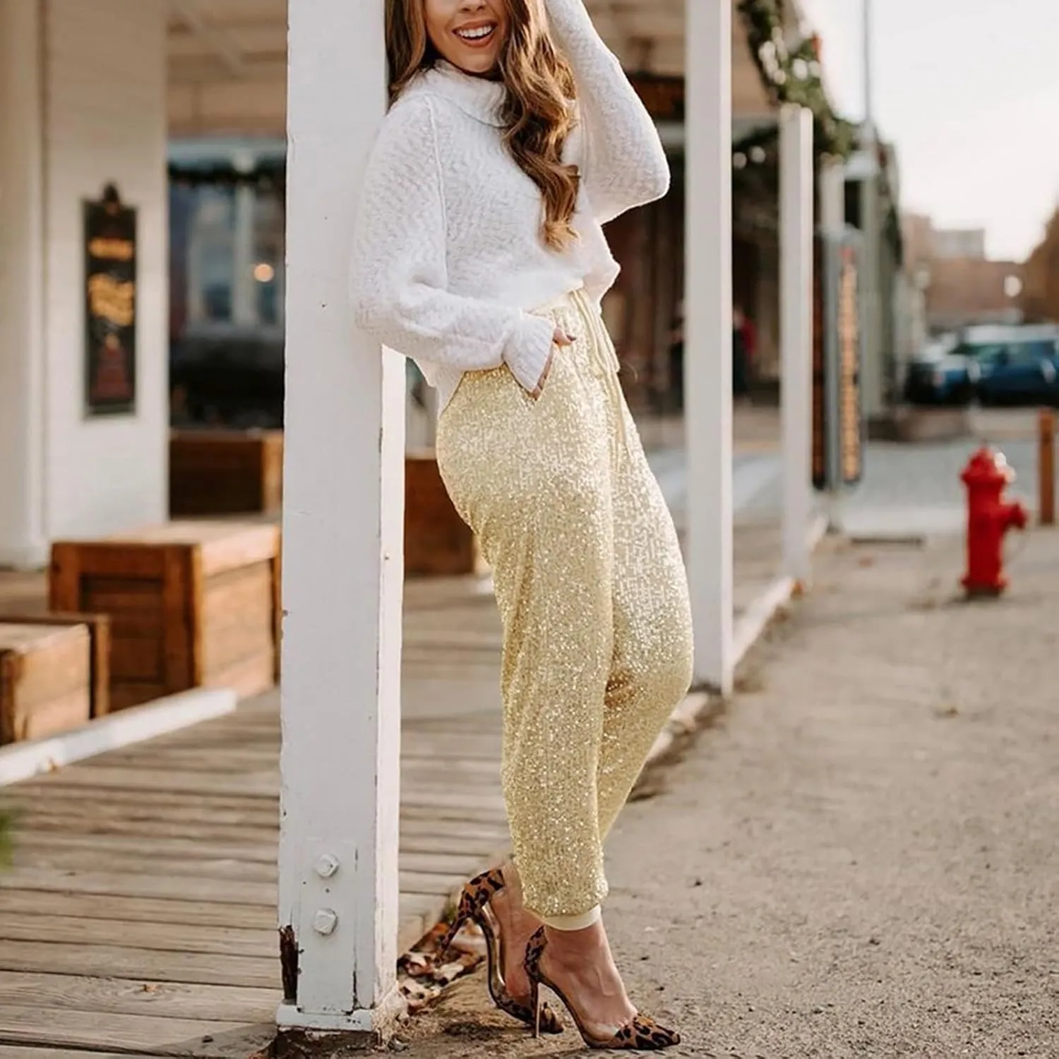 Women's Cotton Linen Summer Loose Pant Trousers Low Waist Lounge Pants Slim Fit Trouser Work Business