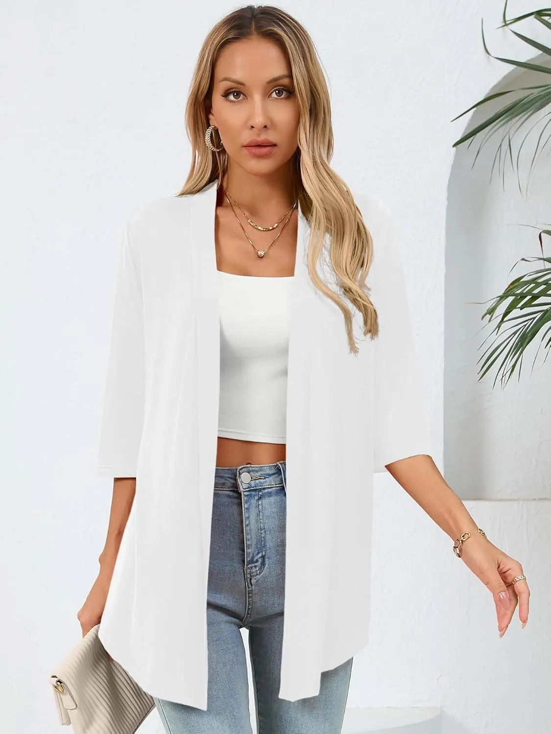 Women's Lightweight Open Front Cardigans Casual Soft Drape Spring Summer Fall Cardigan