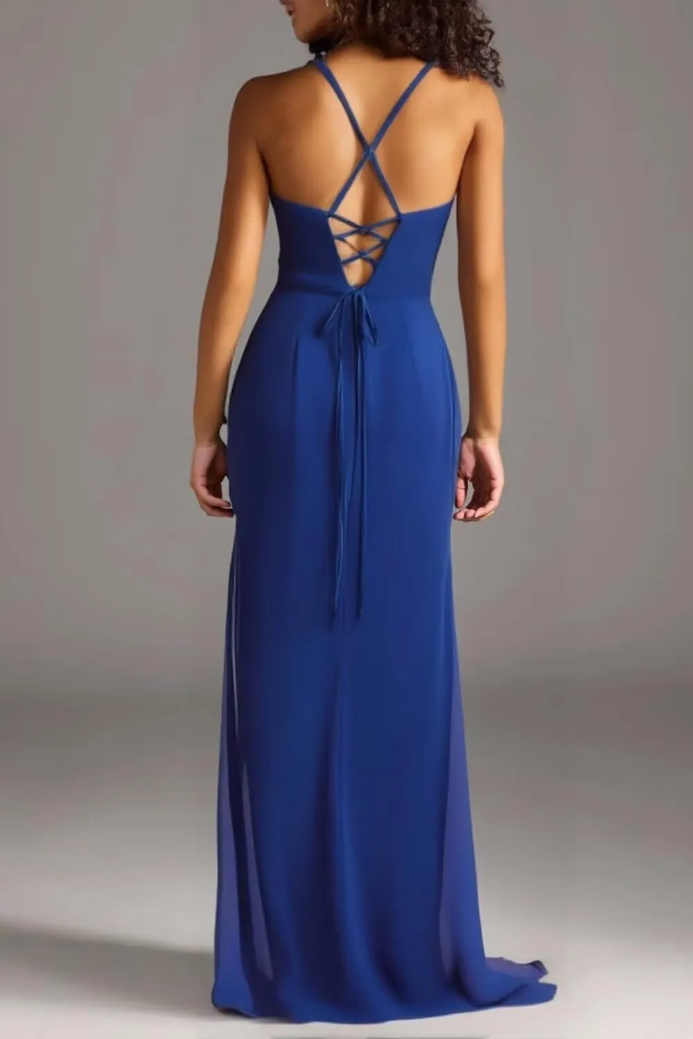 Women's Long Bridesmaid Dresses 2025 with Slit Spaghetti Straps Formal Party Gowns A Line Formal Dress
